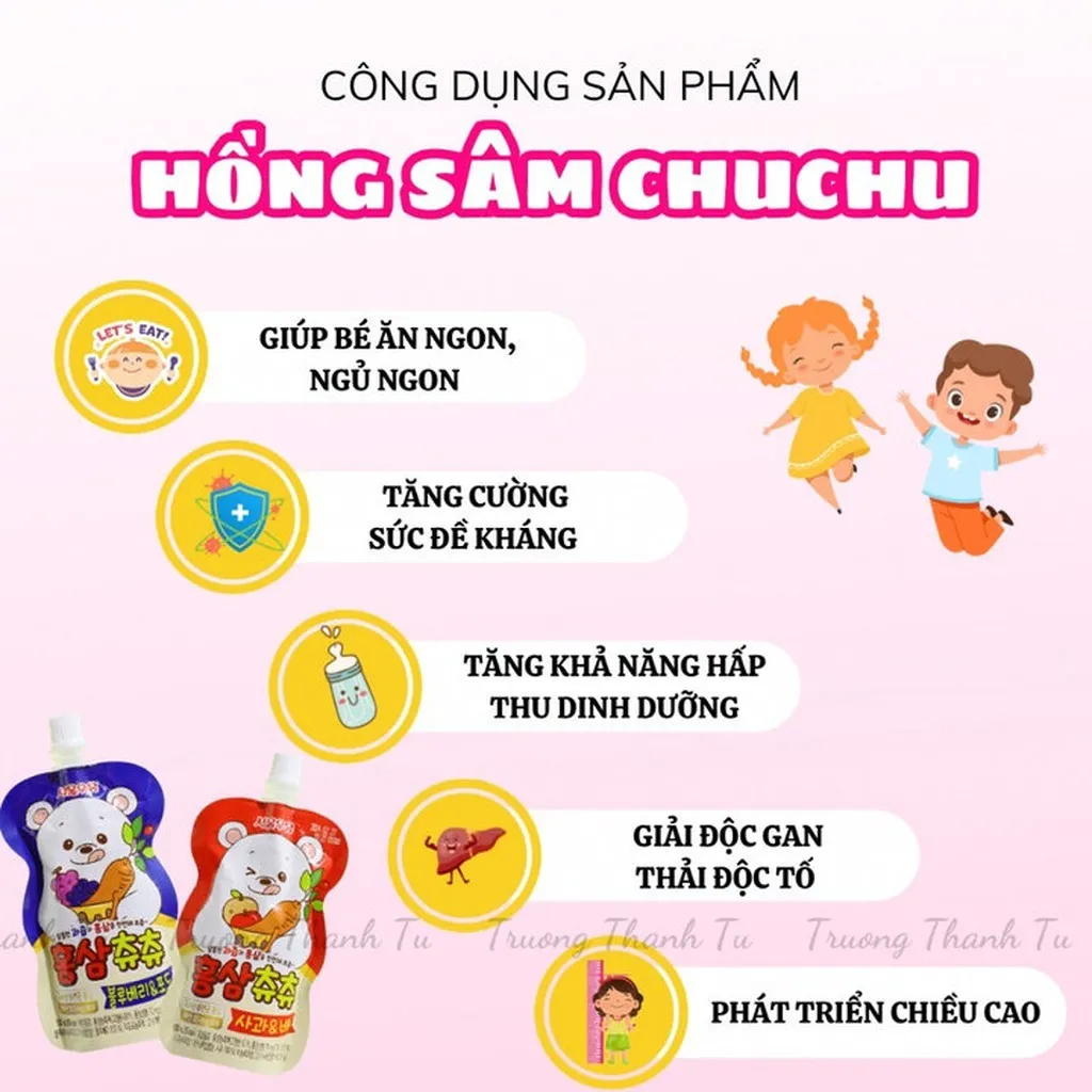 Alternative view of [1 Thùng] Nước Hồng Sâm Chuchu (chu Chu) Hàn Quốc Cho Bé Giúp Bé Ăn Ngon Ngủ Ngon, Tăng Đề Kháng