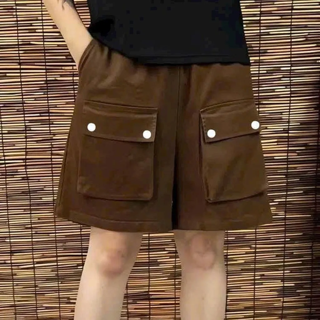 Quần Short Nam Nữ Kaki Túi Hộp Đính Cúc - Ausa House