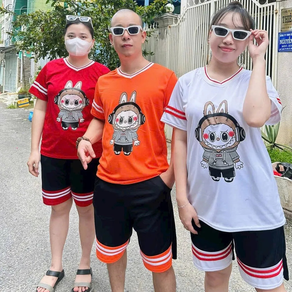 Đồ Bộ Thể Thao Nam Nữ Unisex Labubu Có Viền- Ausa House