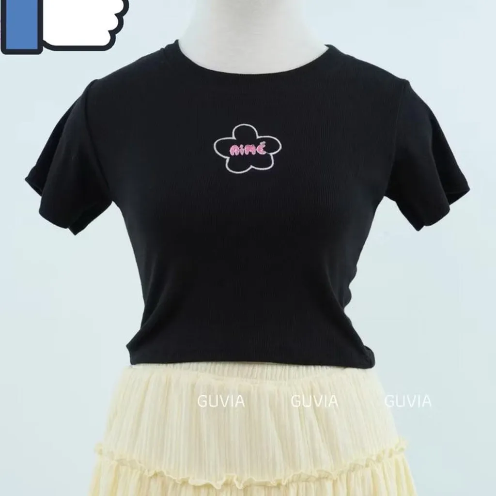 Alternative view of Áo Crotop Nữ Thêu Aime Thêu Hoa Ôm Body Ug30i- Sam Store