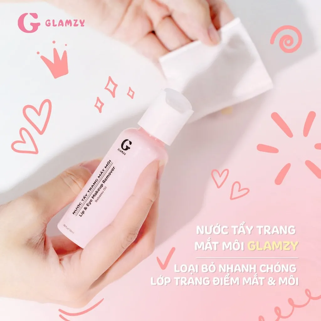 Alternative view of Combo Son Dưỡng Môi Mềm Mịn, Hồng Hào Môi 10g + Nước Tẩy Trang Mắt Môi Dịu Nhẹ 50ml Glamzy