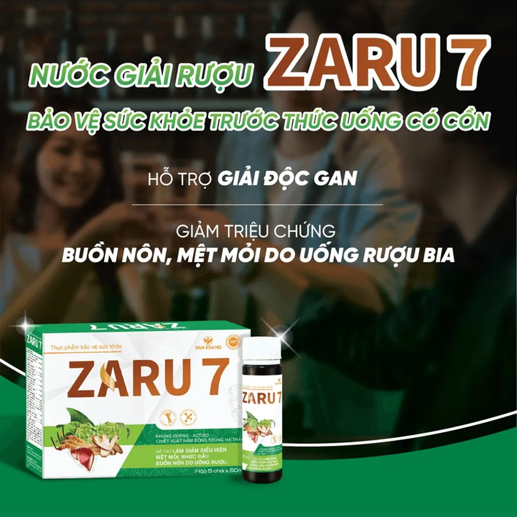 Alternative view of (hộp 5 Chai) Nước Giải Rượu Zaru 7 Thanh Nhiệt Mát Gan Hỗ Trợ Giảm Mệt Mỏi, Nhức Đầu, Buồn Nôn Do Rượu Bia - Dân Khang