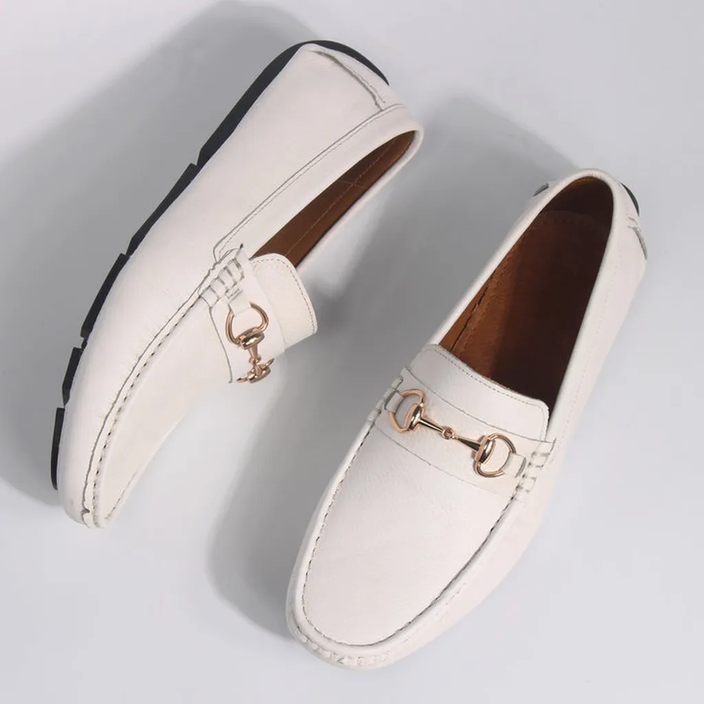 Alternative view of Giày Lười Nam Michilux Horse Bit Moccasin Ciehm Da Bò Thật - Màu Trắng