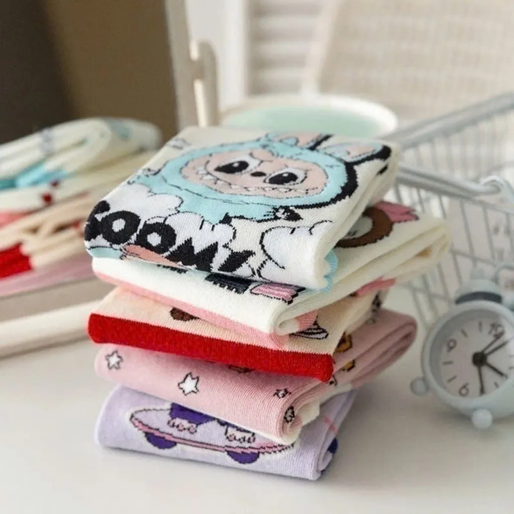Alternative view of [set 5 Đôi] Tất Vớ Labubu, Tất Cotton Mềm Mại Thoáng Khí Hot Trend - Dâu Shop