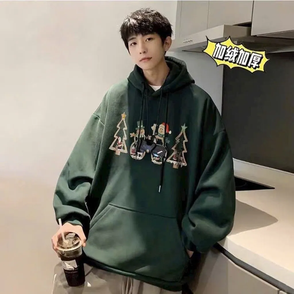 Alternative view of Áo Hoodie Nỉ Nam Nữ Noel In Cây Thông Siêu Đẹp - Htm Fashion