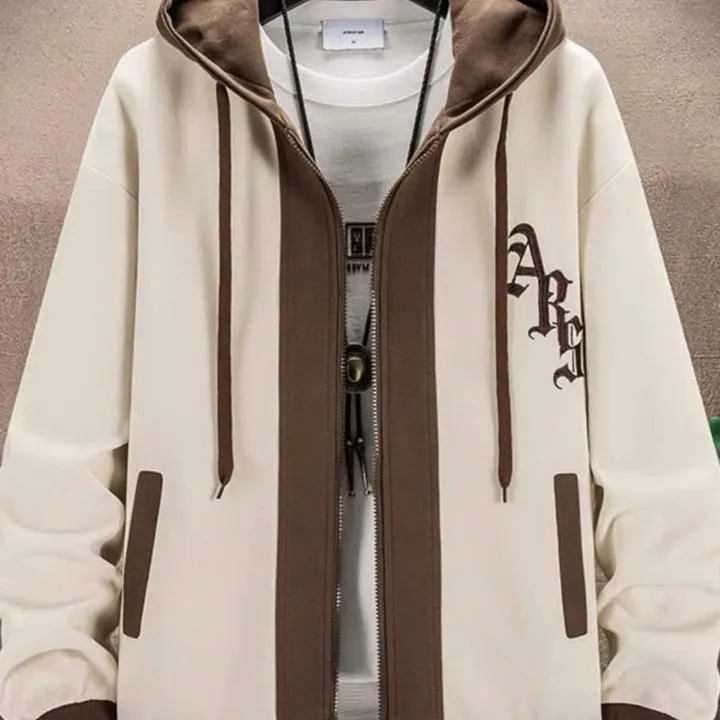 Alternative view of Áo Hoodie Nam Nữ Phối 2 Tông Màu In Chữ R Có Nón - Htm Fahsion
