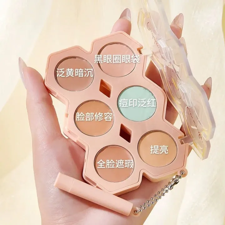 Alternative view of Bảng Kem Che Khuyết Điểm Kèm Cọ Kiss Beauty 6 Màu Che Phủ Thâm Làm Sáng Da Không Tì Vết - Gdn