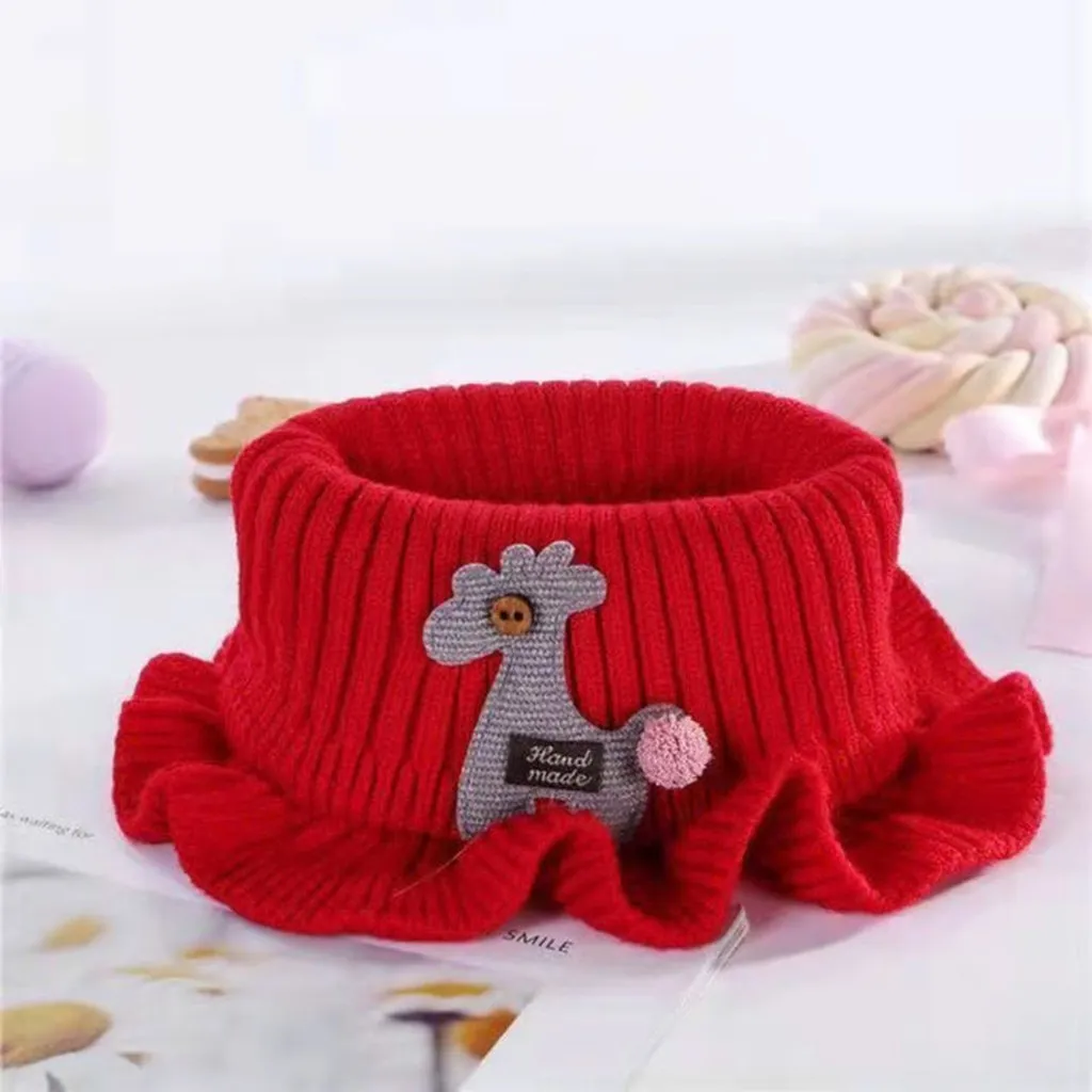 Khăn Len Ống Họa Tiết Hươu, Khăn Quàng Cổ Cho Bé 2-15 Tuổi-dâu Shop
