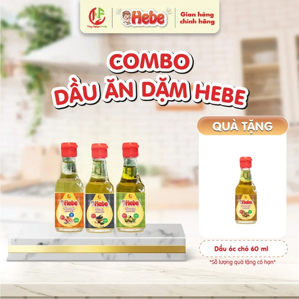 Combo 3 Dầu Olive - Cá Hồi - Dầu Mè 60ml Hebe
