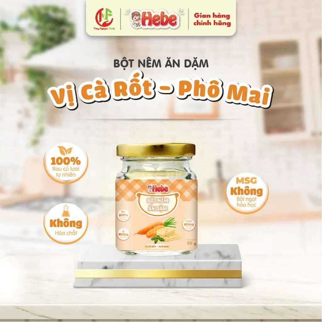Bột Nêm Ăn Dặm - Vị Cà Rốt Phô Mai 50g - Hebe