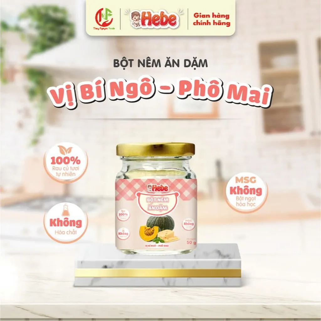 Bột Nêm Ăn Dặm - Vị Bí Đỏ Phô Mai 50g - Hebe