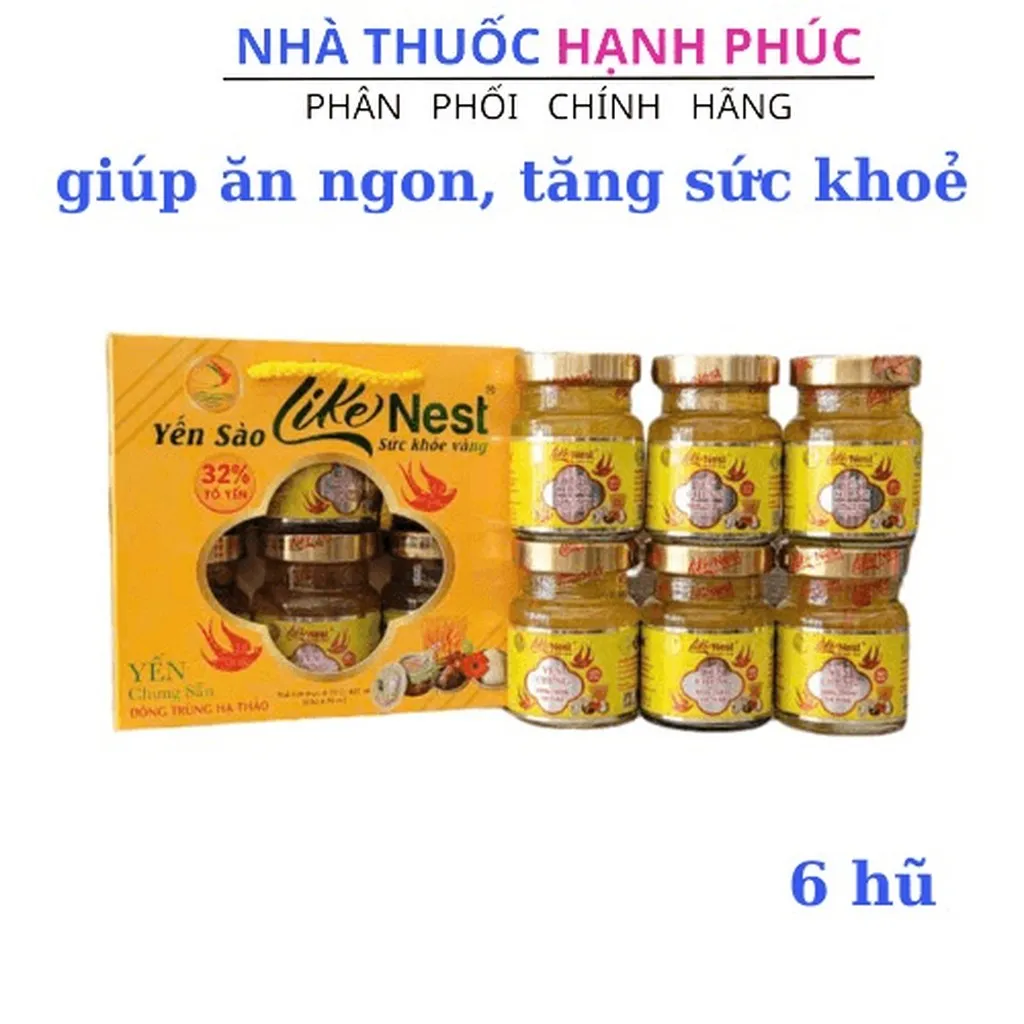 Tổ Yến Chưng Đông Trùng Hạ Thoả Like Nest Kids Giúp Ăn Ngon, Tăng Sức Đề Kháng Hộp 6 Hũ - Gia Bảo