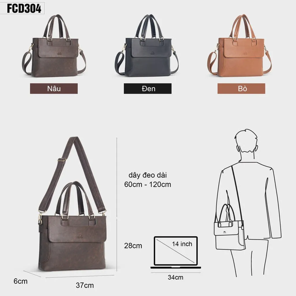 Alternative view of Cặp Da Công Sở Unisex Fadoda Fcd304