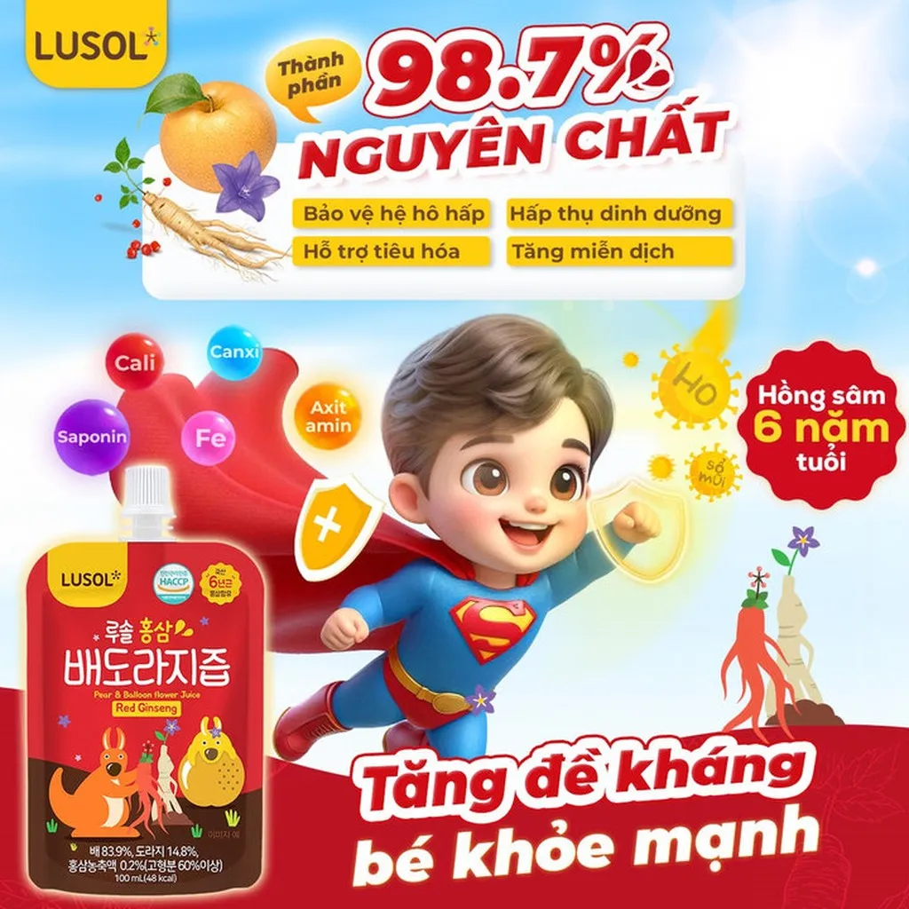 Alternative view of Nước Hồng Sâm Lê Hoa Chuông Lusol Cho Bé Từ 12 Tháng Tuổi