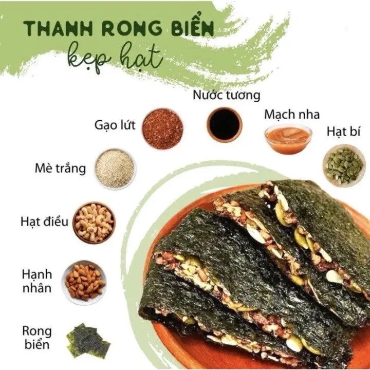 Alternative view of Thanh Rong Biển Kẹp Hạt Giòn Mặn Béo Không Đường Gói 250g Nc011 - Lady's Passion