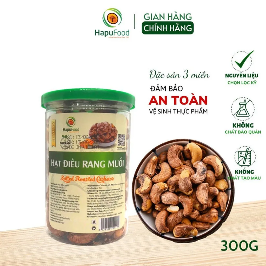 Hạt Điều Rang Muối Vỏ Lụa Nguyên Hạt Hộp 300g H010 - Lady's Passion