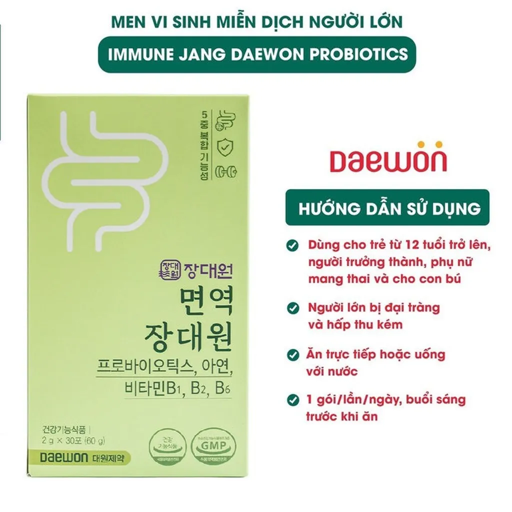 Alternative view of Hộp 30 Gói Men Vi Sinh Immune Jang Daewon Probiotics Dành Cho Người Lớn, Mẹ Bầu Tiêu Hóa Kém