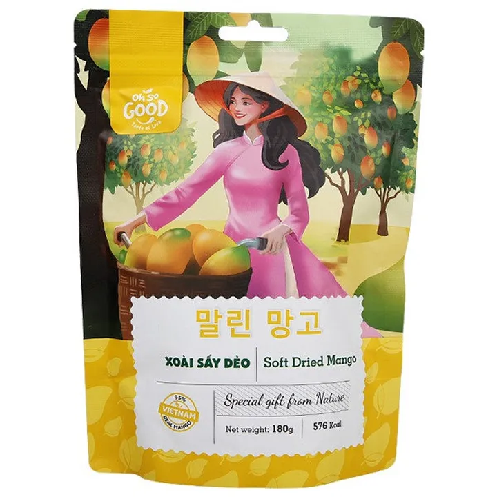 Combo 3 Gói Xoài Sấy Dẻo Oh So Good 180g Xuất Khẩu