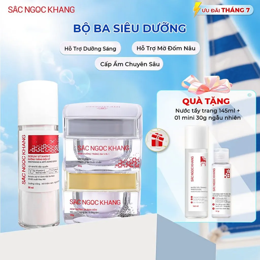 Combo Kem Ngày 30g + Kem Đêm 30g + Serum Vitamin C 30ml