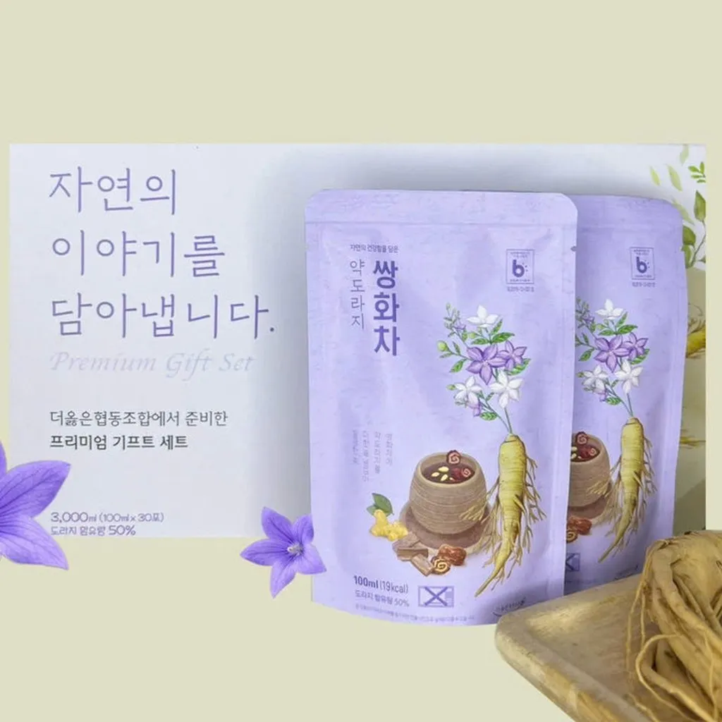 Alternative view of Chiết Xuất Trà Thảo Mộc Rễ Cát Cánh Doraji Ssanghwa (30 Gói X 100ml ) - Ginseng House