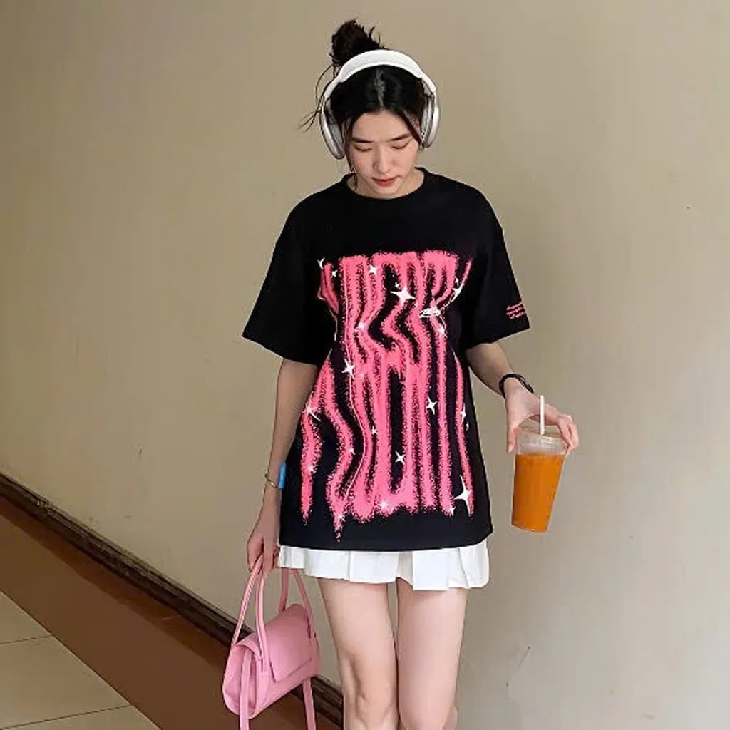 Alternative view of Áo Phông Form Rộng Tay Lỡ Chất Cotton -chữ Purbety