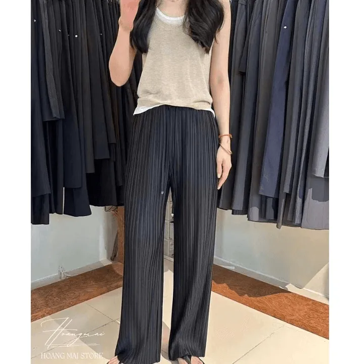 Alternative view of Quần Suông Ống Rộng Dập Ly Hàn Quốc - Hoàng Mai Fashion