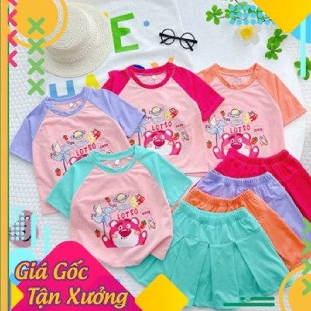 Set Váy Gấu Dâu Bé Gái Từ 10kg -33kg, Có Quần Trong, Chất Thun Hút Mồ Hôi - Be Yourself