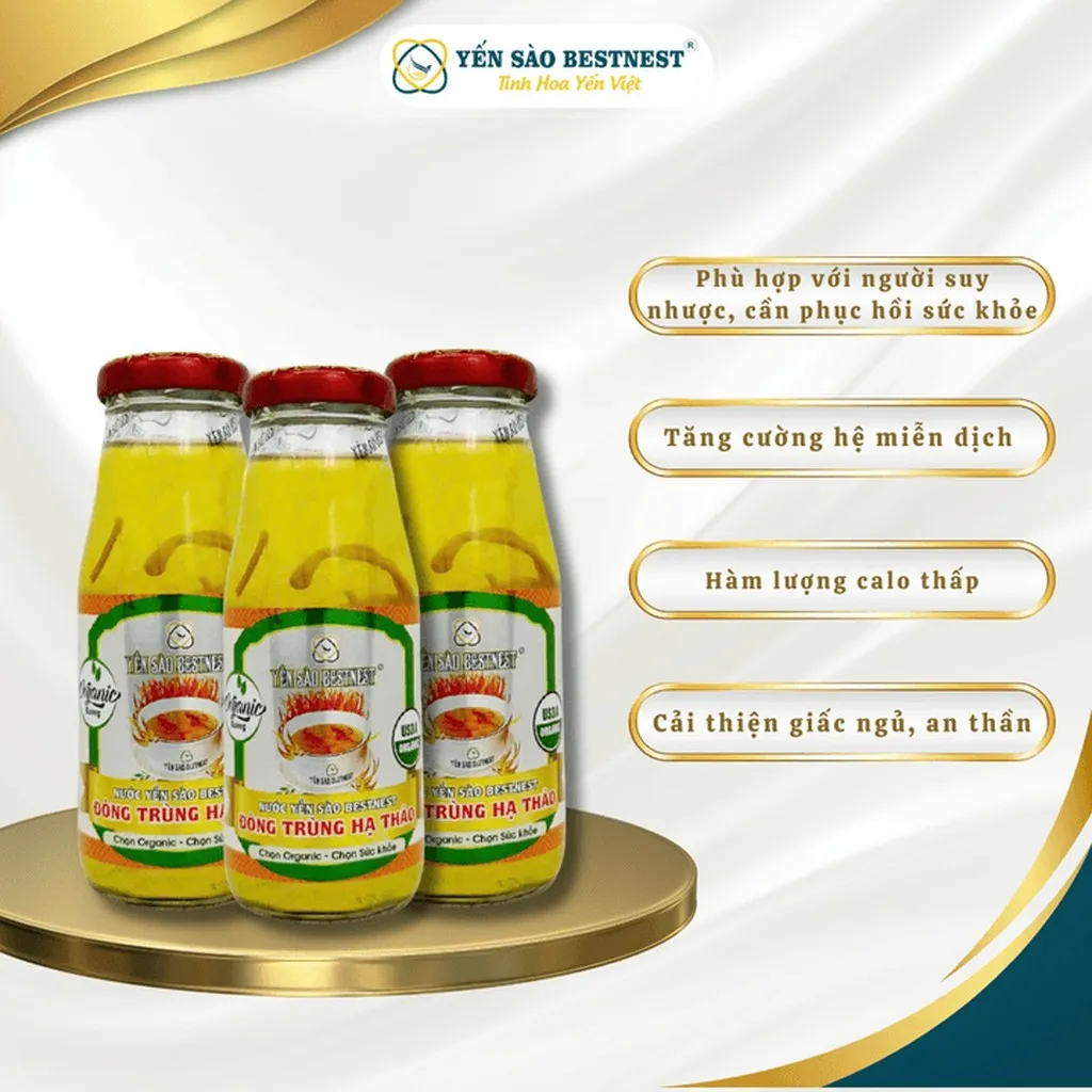 Alternative view of [mua 2 Tặng 1] Nước Yến Sào Bestnest - Vị Đông Trùng Hạ Thảo - Hộp Quà 6 Chai X 180ml