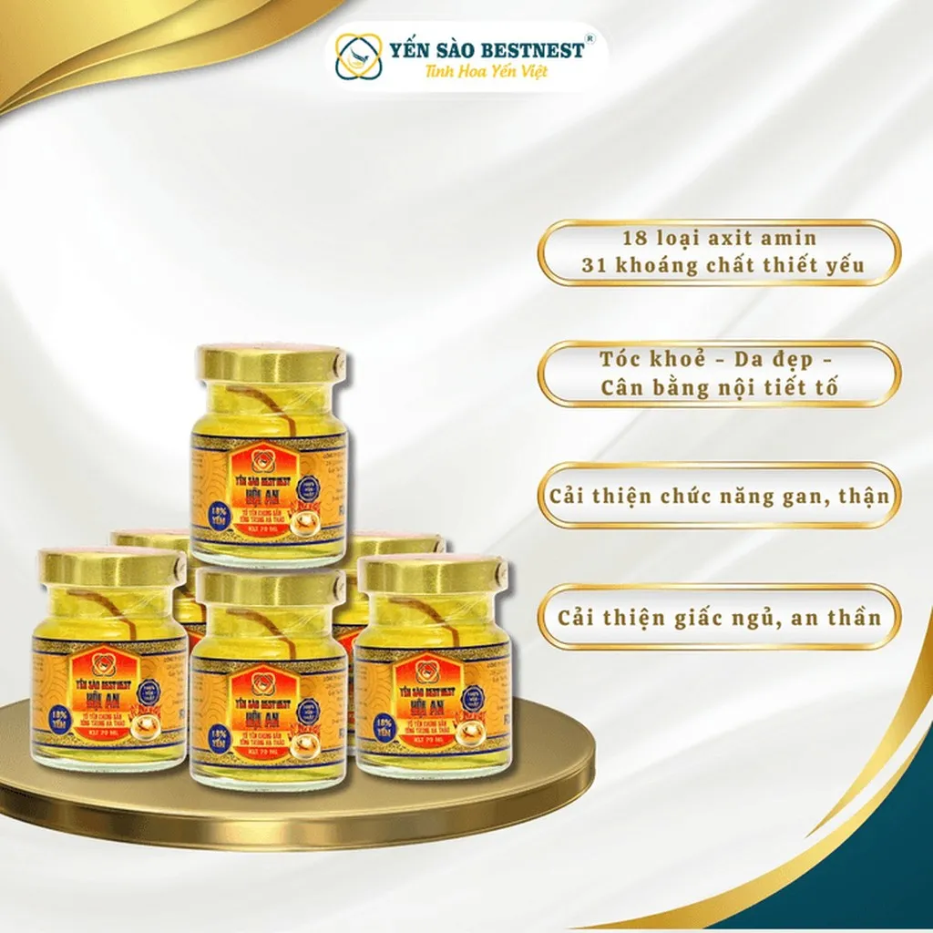 Alternative view of [mua 1 Tặng 1] Yến Sào Bestnest Hội An - Tổ Yến Chưng Sẵn Đông Trùng 18% - Hộp Quai Xách 6 Hũ X 70ml