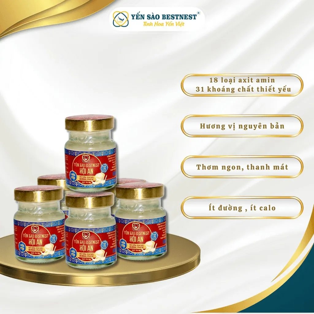 Alternative view of Yến Sào Bestnest Hội An - Hũ Yến Chưng Sẵn Đường Phèn 18% - Hũ 70ml