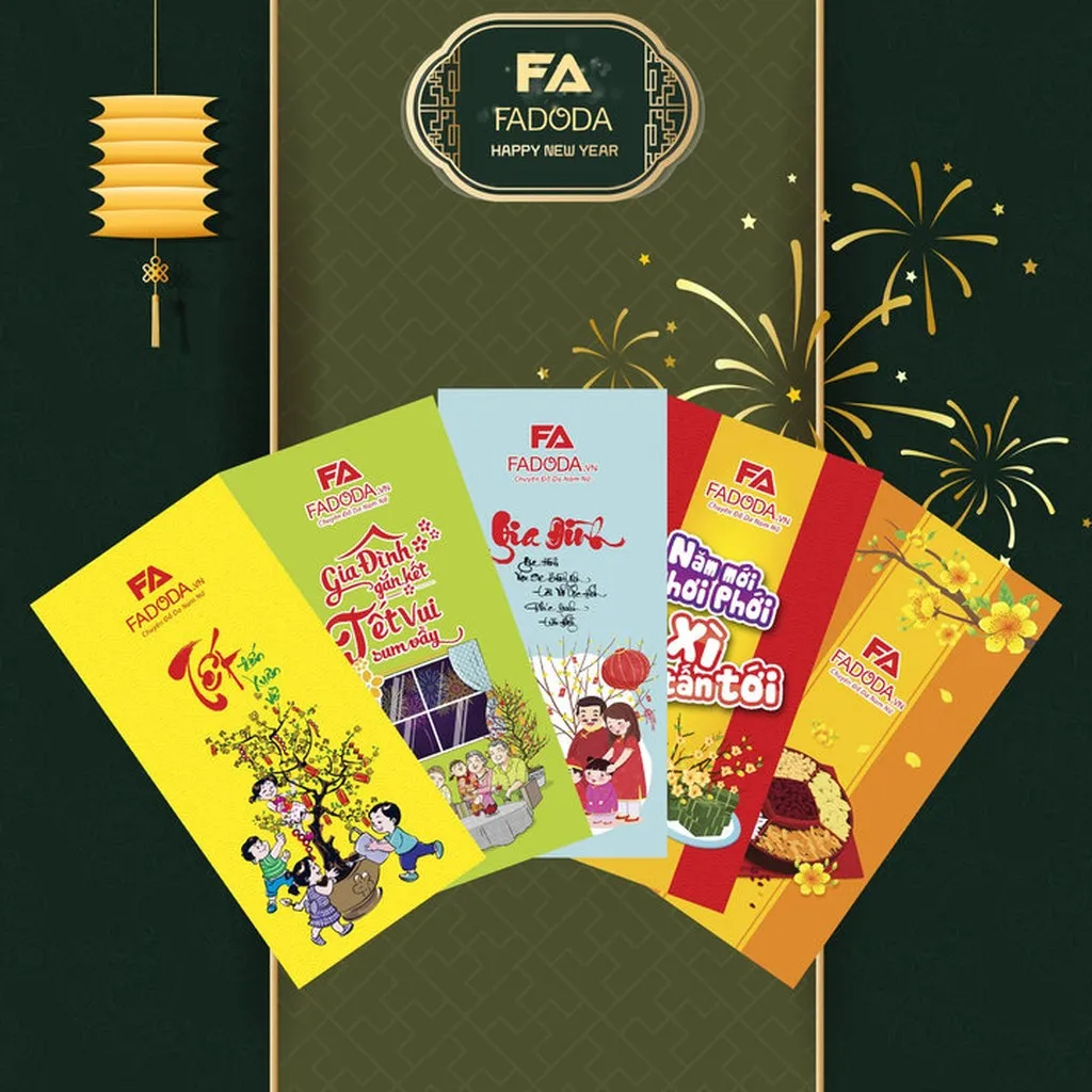 Bao Lì Xì Tết Làm Từ Giấy Cán Màn Bóng Đặc Biệt Fadoda Flx1