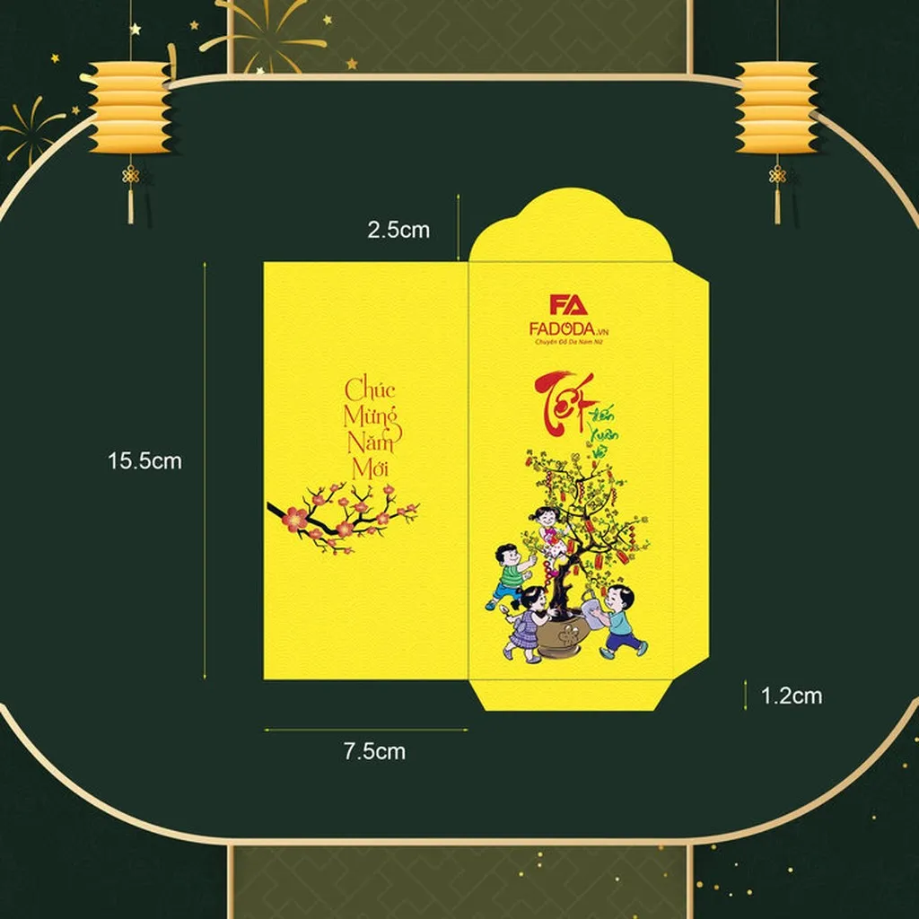Alternative view of Bao Lì Xì Tết Làm Từ Giấy Cán Màn Bóng Đặc Biệt Fadoda Flx1