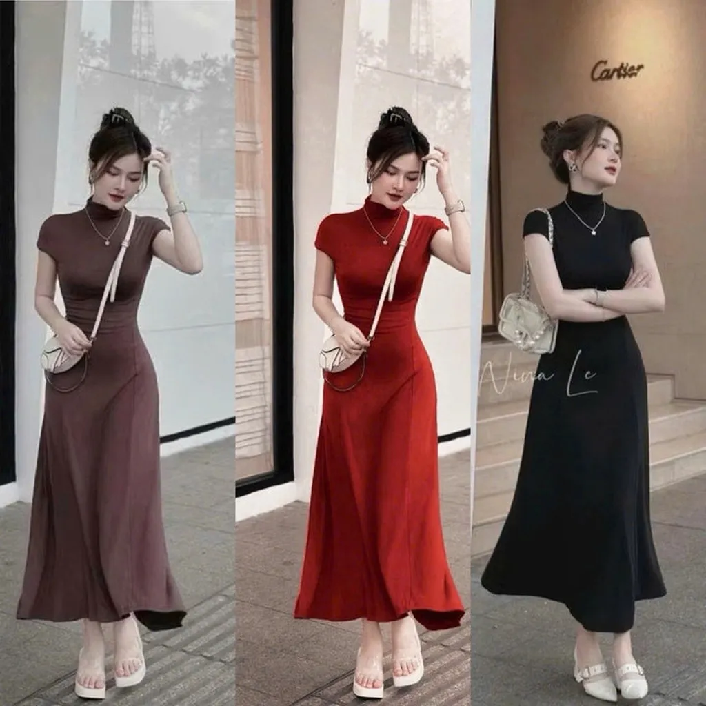 Đầm Zip Cổ Lọ Form Dài - Lê Phương Boutique