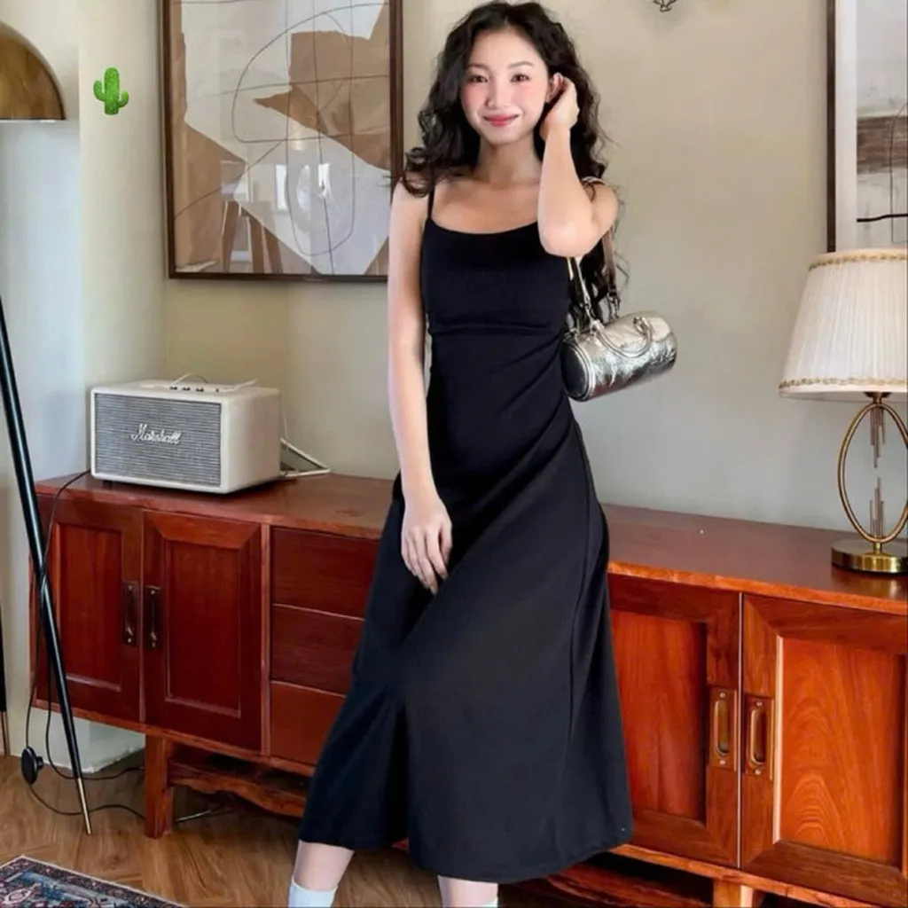 Alternative view of Đầm 2 Dây Suông Trơn - Lê Phương Boutique