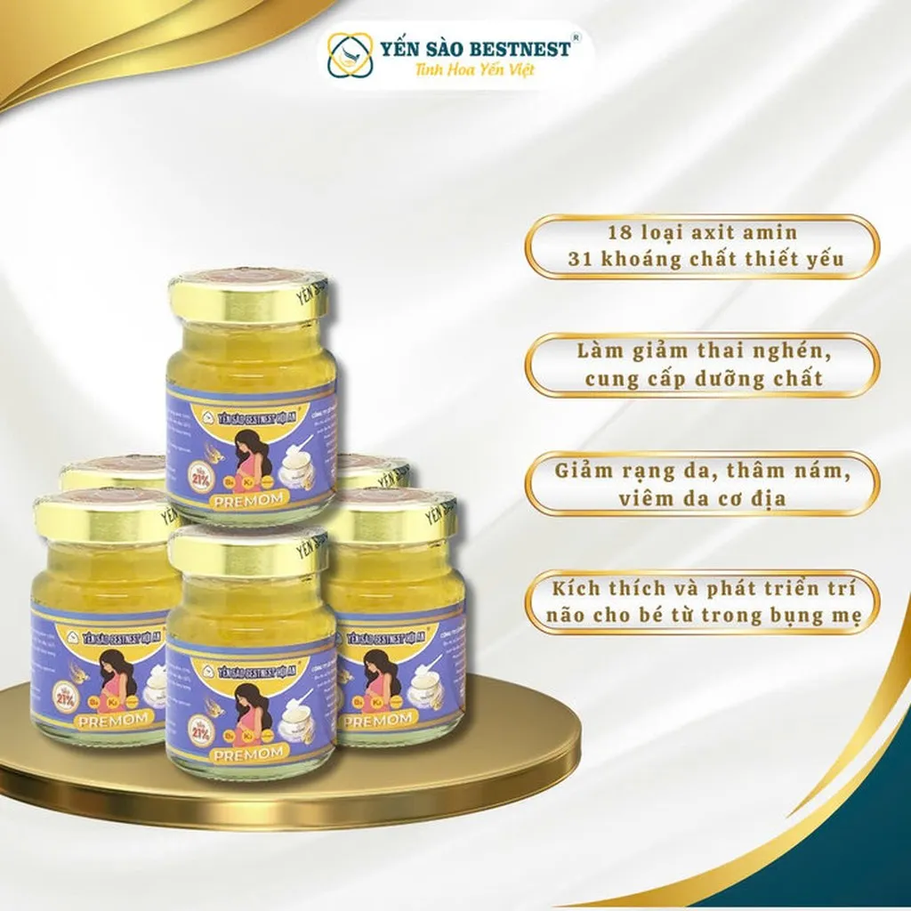 Alternative view of Yến Sào Bestnest Hội An - Yến Sào Chưng Sẵn Premom 21% - Hộp 4 Hũ X 70ml