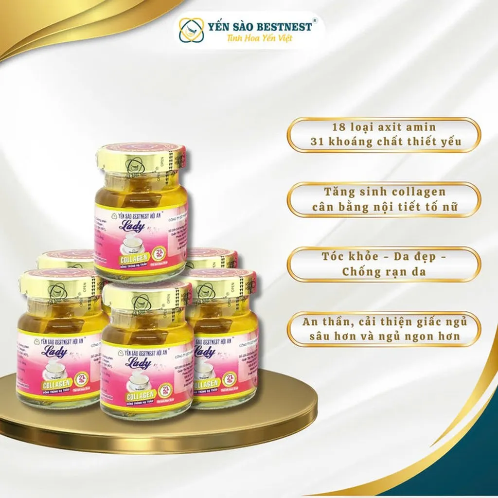 Alternative view of Yến Sào Bestnest Hội An - Yến Sào Chưng Sẵn Lady 21% - Hộp 4 Hũ 4 X 70ml