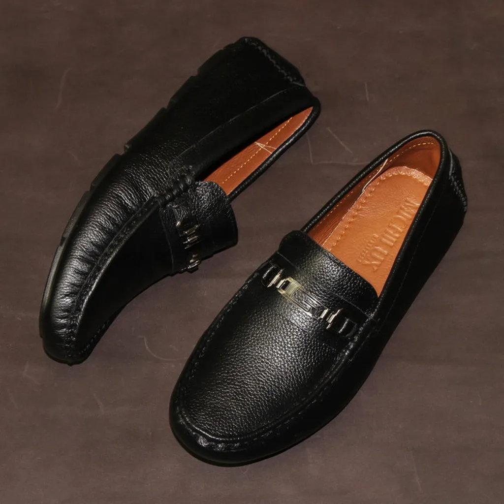 Giày Lười Nam Michilux Horse Bit Moccasin Cshm0 Da Bò Thật - Màu Đen