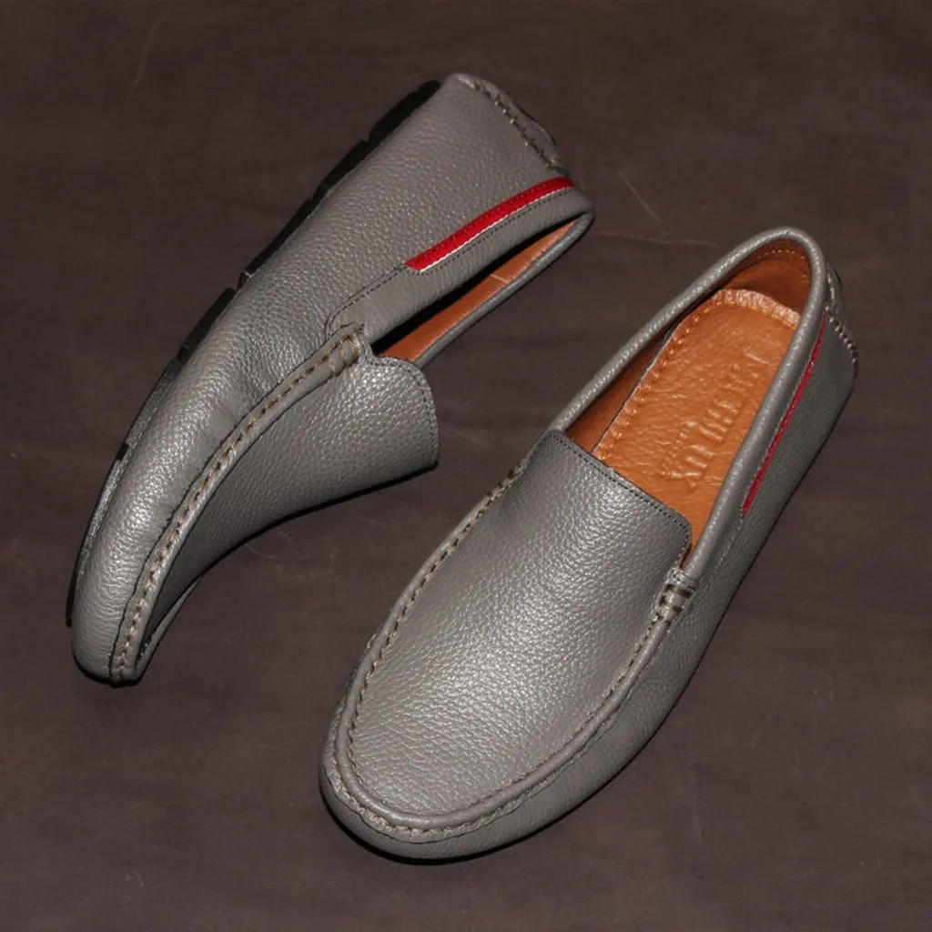 Giày Lười Nam Michilux Classic Moccasin Csms0 Da Bò Thật - Màu Xám
