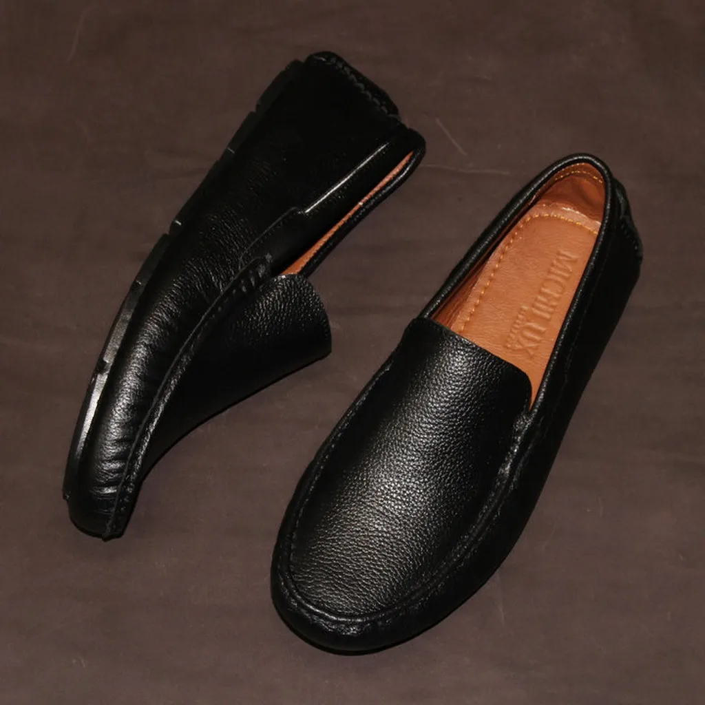 Giày Lười Nam Michilux Classic Moccasin Csms0 Da Bò Thật - Màu Đen