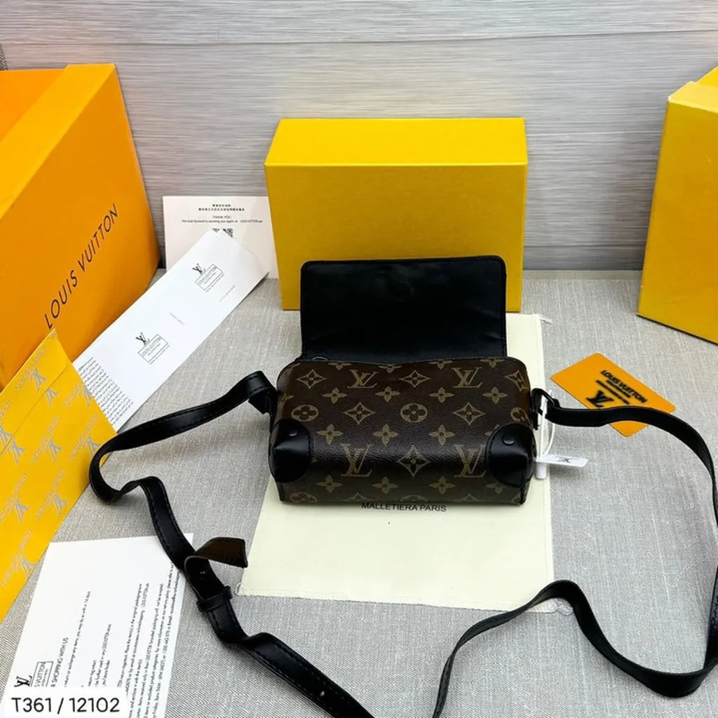 Alternative view of Túi Đeo Chéo Da Nam Nữ Lv,họa Tiết Monogram Màu Nâu In Chìm, Hàng Full Box, Sổ, Hóa Đơn. Phong Cách Hàn Quốc, Quai Chéo
