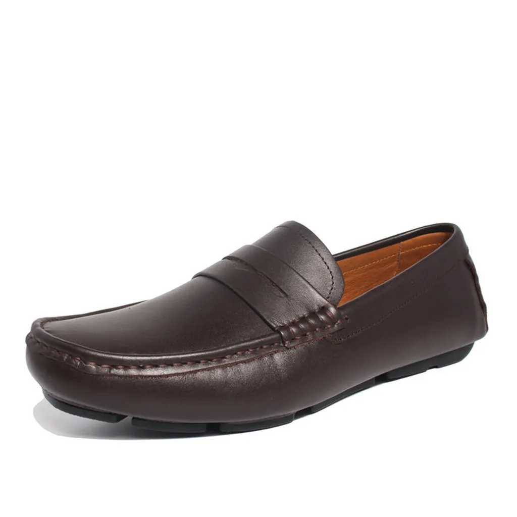 Alternative view of Giày Moca Nam Michilux Penny Moccasin Ciems Da Bò Thật - Màu Nâu Sẫm