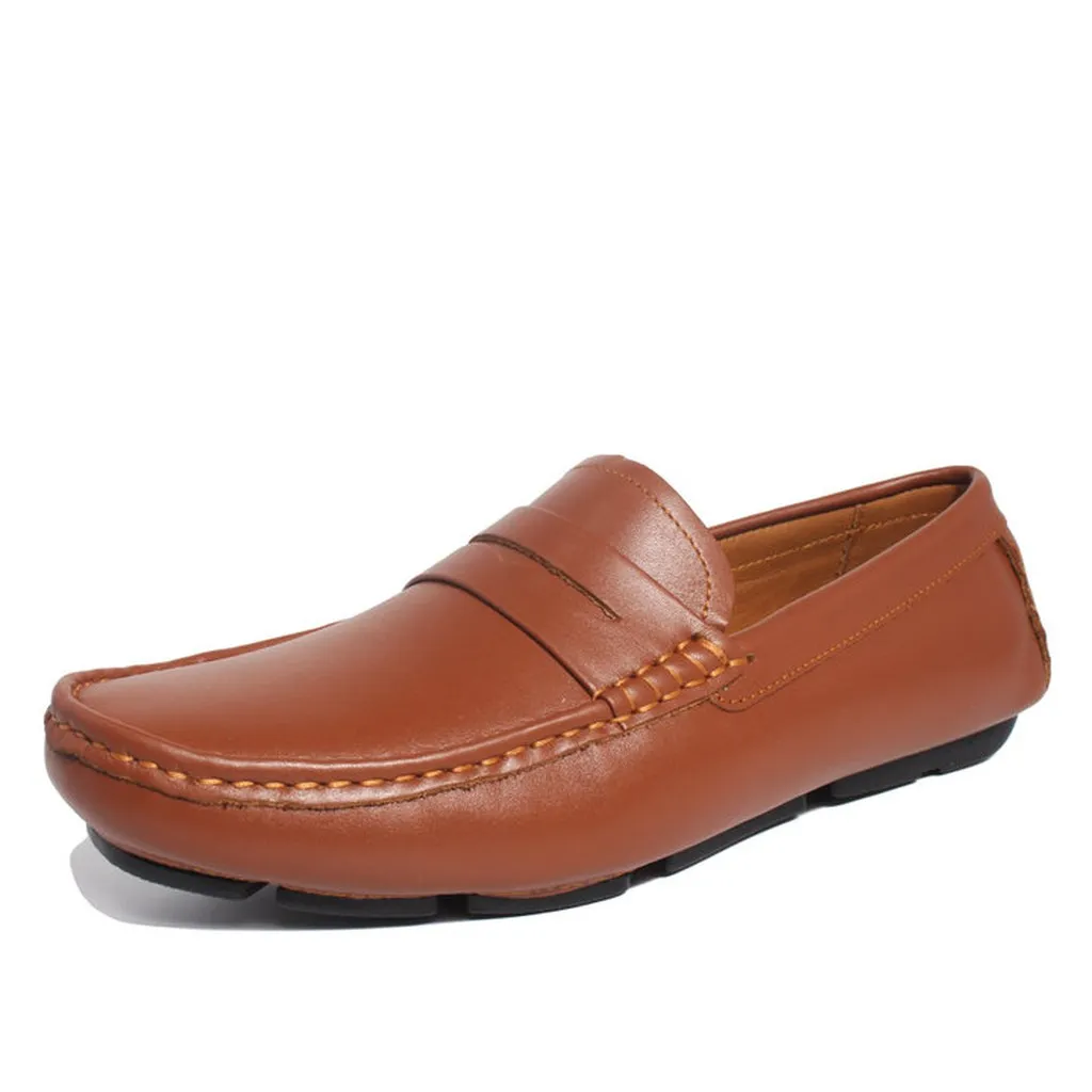 Alternative view of Giày Moca Nam Michilux Penny Moccasin Ciems Da Bò Thật - Màu Nâu Bò