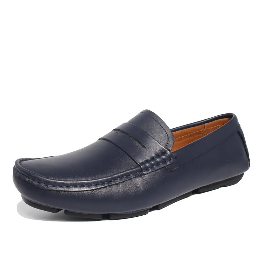 Alternative view of Giày Moca Nam Michilux Penny Moccasin Ciems Da Bò Thật - Màu Navy
