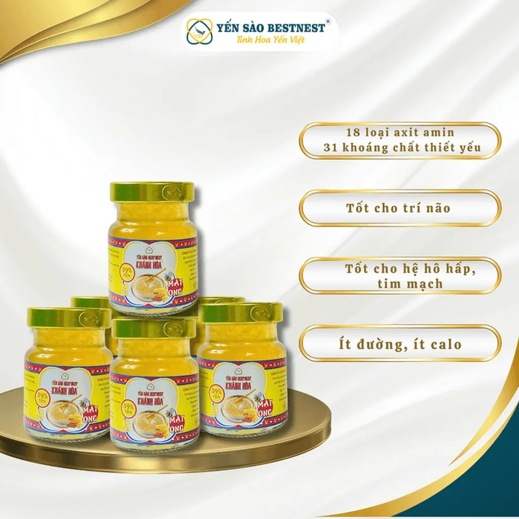 Alternative view of Yến Sào Bestnest Khánh Hoà - Tổ Yến Chưng Sẵn Mật Ong 39% (hộp 6 Hũ X 70ml)