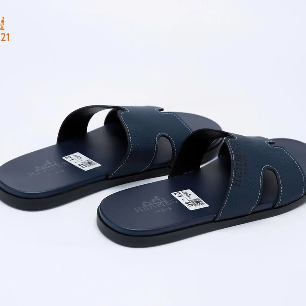 Dép Hm Nam Quai Ngang Ms21 Full Box, Quai Da Microfiber, Đế Cao Su Non, Bh 6 Tháng