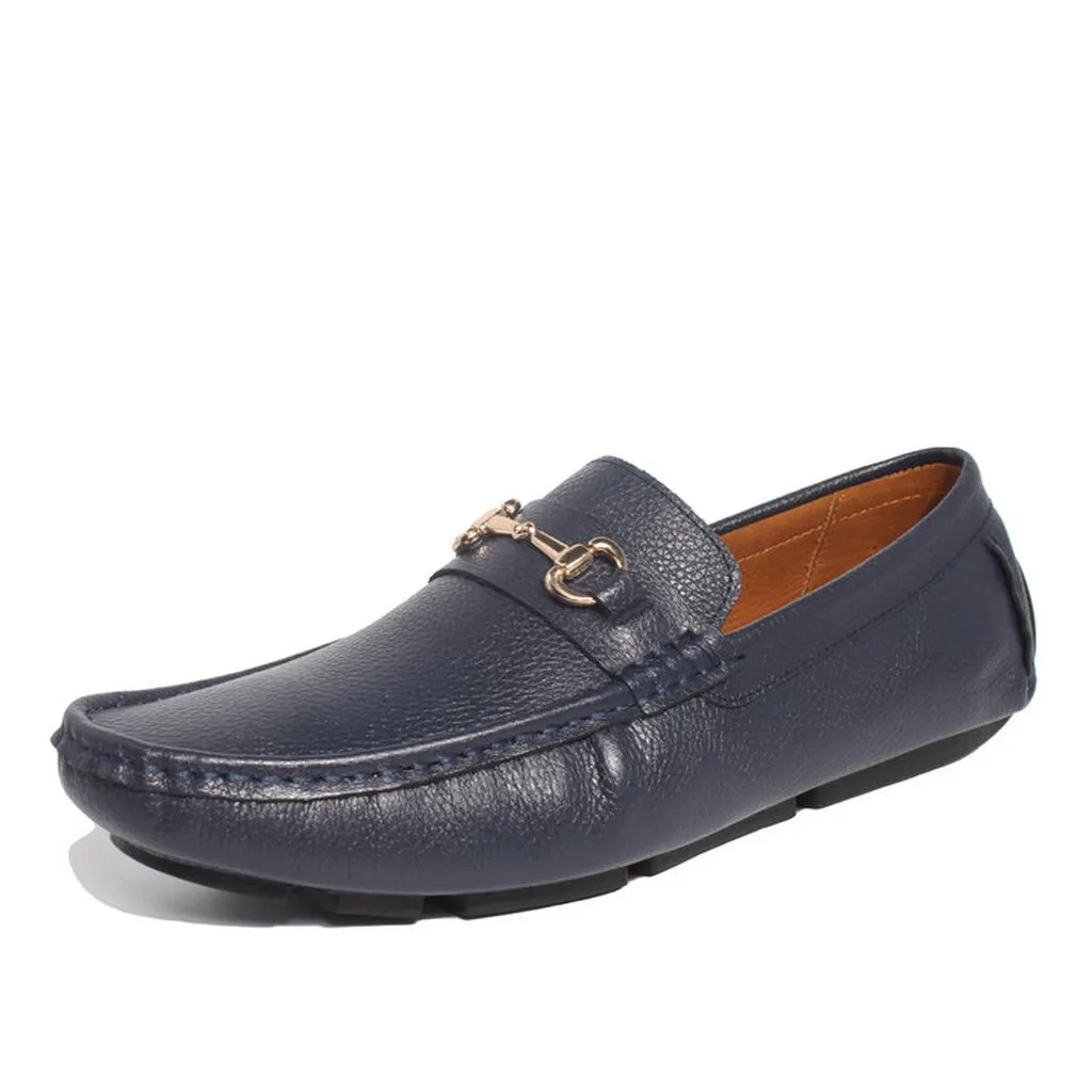 Alternative view of Giày Moca Nam Michilux Horse Bit Moccasin Ciehm Da Bò Thật - Màu Navy