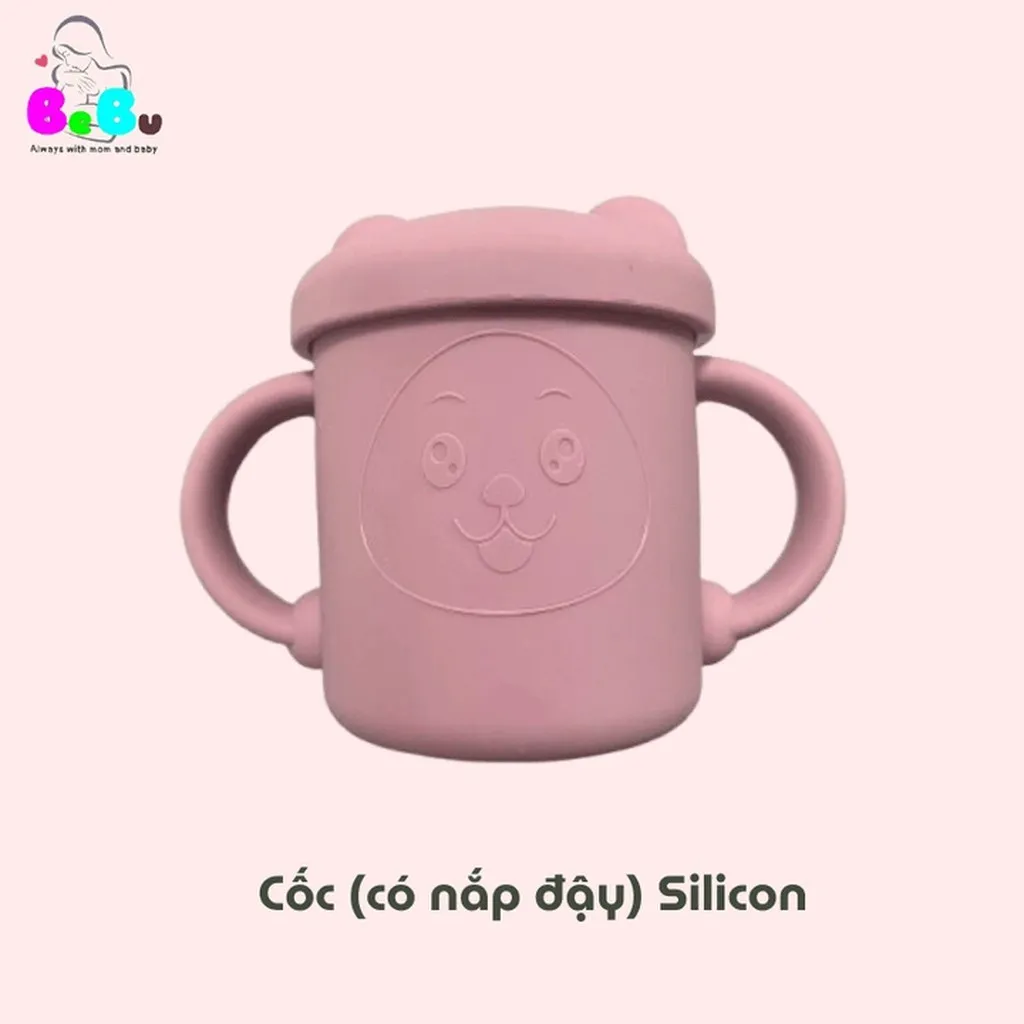 Bộ Ăn Dặm 6in1 Silicon Cao Cấp (màu Tím Hồng)- Bebu
