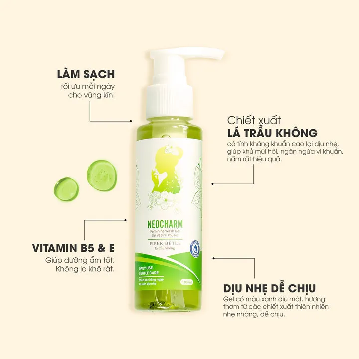 Alternative view of Dung Dịch Vệ Sinh Phụ Nữ Trầu Không Neocharm Dạng Gel Rửa Phụ Khoa Làm Sạch, Khử Mùi 100ml