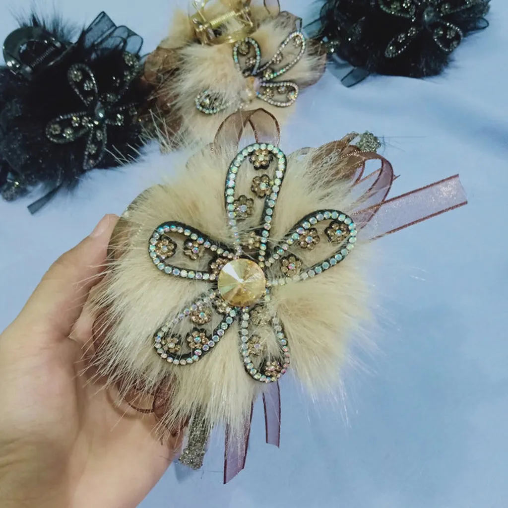 Alternative view of Kẹp Tóc Lông Vũ Mềm Mại Sang Trọng Đính Đá - Dâu Shop