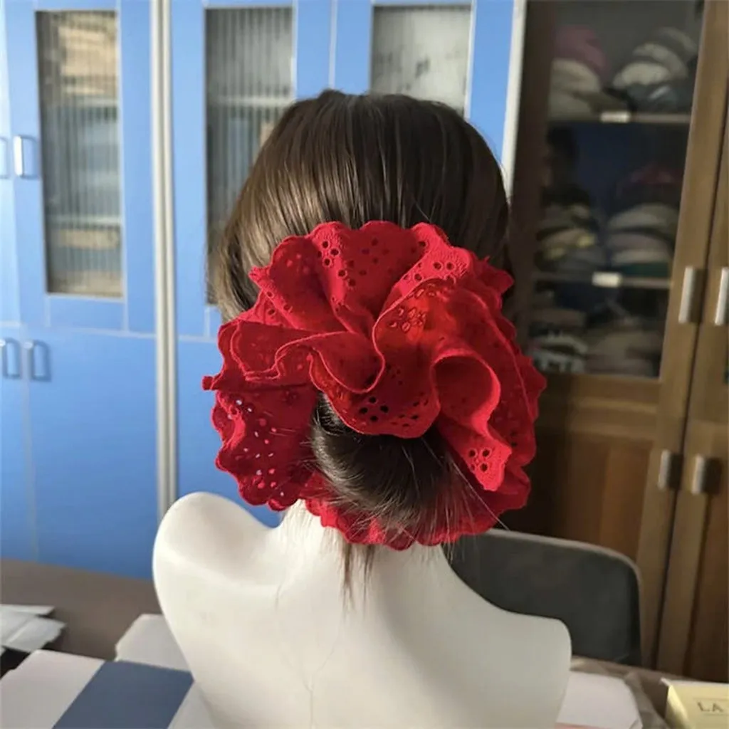 Cột Tóc Scrunchies Phối Ren 4 Lớp Size Đại 18cm-dâu Shop